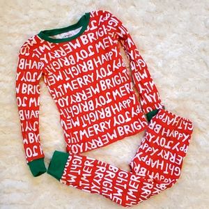 Size 4 Christmas Pajamas Boys Girls Red Green Carter's. Merry, Bright, Joy print